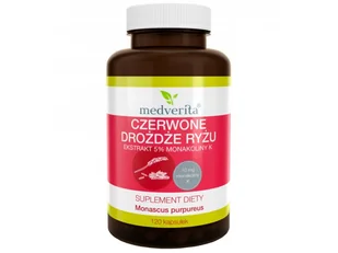 Medverita, Suplement diety, Czerwone Drożdże z Ryżu 5% Monakolina K, 120 kapsułek - Witaminy i minerały Medverita, Suplement diety, Czerwone Drożdże z Ryżu 5% Monakolina K, 120 kapsułek - Witaminy i minerały - miniaturka - grafika 1