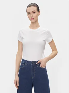 Calvin Klein T-Shirt Smooth Cotton Baby Tee K20K206794 Biały Slim Fit - Koszulki i topy damskie - miniaturka - grafika 1