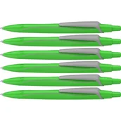Długopisy - Schneider 131924 Reco Neon Edition długopis (z tworzywa sztucznego pochodzącego z recyklingu, wyróżniony niebieskim aniołem, kolor wkładu: niebieski) neonowy zielony, 6 sztuk - miniaturka - grafika 1