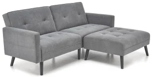 Popielata sofa rozkładana z podnóżkiem - Leris - Sofy i kanapy Popielata sofa rozkładana z podnóżkiem - Leris - Sofy i kanapy - miniaturka - grafika 1