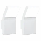 Lampy ogrodowe - vidaXL Kinkiety zewnętrzne LED, 2 szt., białe, odlewane aluminium - miniaturka - grafika 1