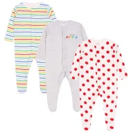 Pajacyki dla niemowląt - 3x bawełniany, pajacyk we wzory, certyfikat OEKO-TEX 0-3 m 62 cm - miniaturka - grafika 1