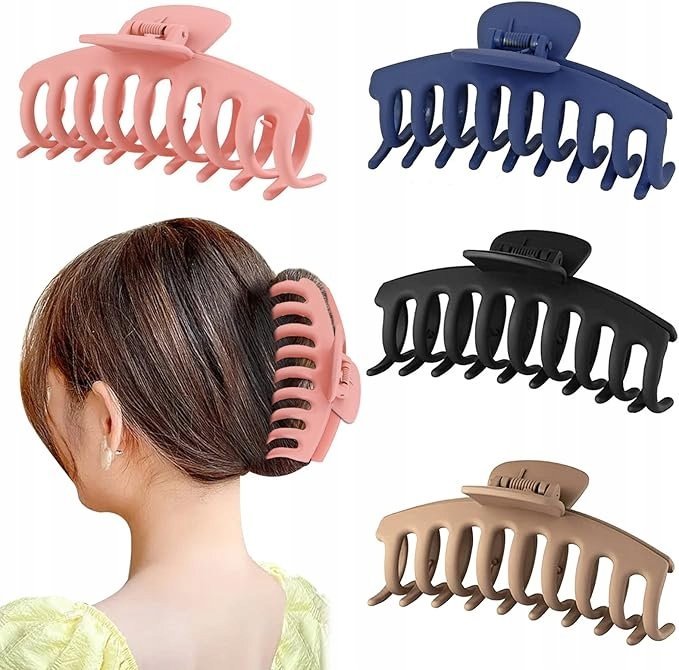 Duża klamra do włosów, 4 sztuki spinek do włosów dla kobiet