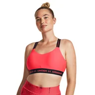 Bielizna sportowa damska - Biustonosz treningowy Under Armour UA Crossback Low - koralowy - UNDER ARMOUR - miniaturka - grafika 1