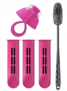 3x filtr do butelki Dafi Soft różowy nakrętka + szczoteczka do czyszczenia - Wkłady filtrujące - miniaturka - grafika 1