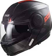 Kaski motocyklowe - LS2, Modułowy kask motocyklowy SCOPE HAMR, połysk black Titanium red S - miniaturka - grafika 1