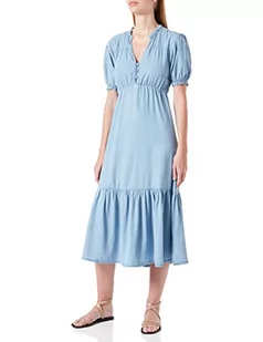 Springfield Sukienka Dżinsowa Midi Tencel, Średni Niebieski, 40 - Sukienki - miniaturka - grafika 1