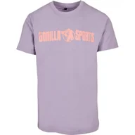 Koszulki i topy damskie - T-shirt Okrągły Dekolt fioletowy/neon koralowy L - miniaturka - grafika 1