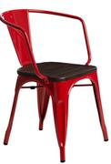 Krzesła - D2.Design Krzesło Paris Arms Wood czerw. sosna szc zotkowana - miniaturka - grafika 1