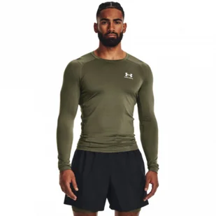 Męski longsleeve treningowy UNDER ARMOUR UA HG Armour Comp LS - khaki - Koszulki sportowe męskie - miniaturka - grafika 1