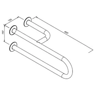 Umywalkowa poręcz łukowa dla niepełnosprawnych Faneco S32UUP6 SW B stała 60cm prawa - Akcesoria dla osób starszych i niepełnosprawnych - miniaturka - grafika 2