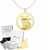 Łańcuszki - Złoty Naszyjnik Krówka Krowa Łańcuszek 925 Grawer Dedykacja Prezent Dziecko - miniaturka - grafika 1