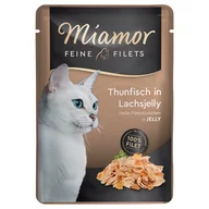 Mokra karma dla kotów - Megapakiet Miamor Feine Filets w saszetkach, 24 x 100 g - Tuńczyk z galaretką łososiową - miniaturka - grafika 1