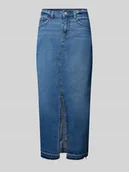 Spódnice - Spódnica jeansowa z wysokim stanem i rozcięciem model ‘RAY’ - miniaturka - grafika 1