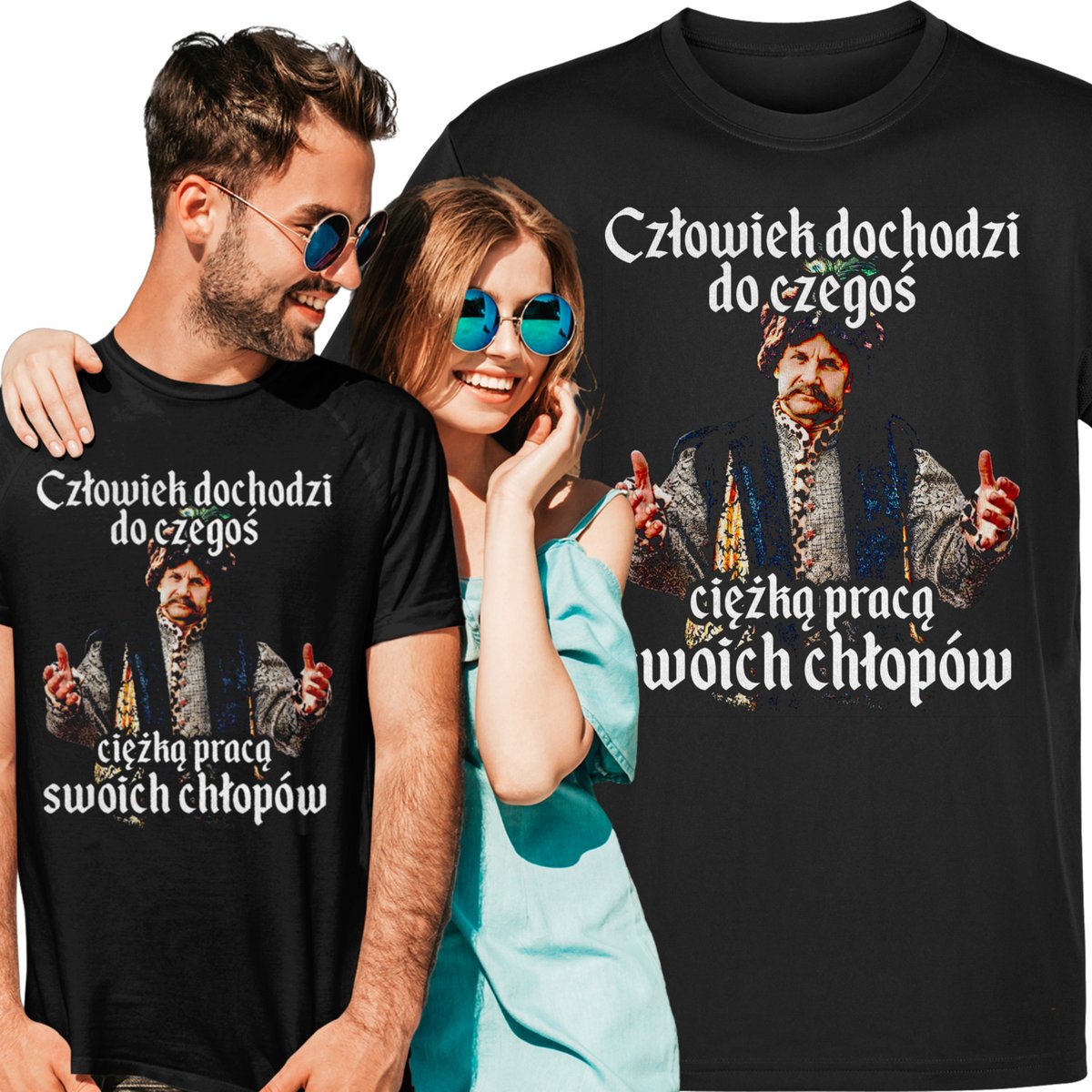 Koszulka męska Człowiek Dochodzi Do Czegoś Ciężką Pracą 1670 Jan Paweł M