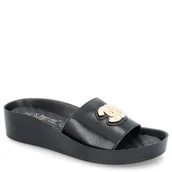 Klapki i japonki damskie - Stylowe klapki - S.BARSKI KV27-013 CZARNE - miniaturka - grafika 1