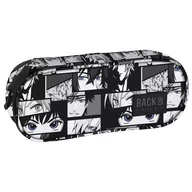 Piórniki - Piórnik owalny BACKUP 5 model A43 czarno-biała Manga - DERFORM - miniaturka - grafika 1