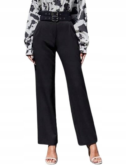 SHEIN SPODNIE DAMSKIE CZARNE ELEGANCKIE PROSTE M Ł6B