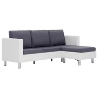 Narożniki - Atrakcyjna sofa z szezlongiem ELIOR Karlo 4Q, biało-ciemnoszara, 77x122x188 cm - miniaturka - grafika 1