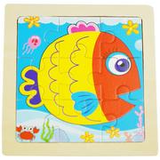 Puzzle - Drewniana kolorowa układanka puzzle rybka ryba - miniaturka - grafika 1