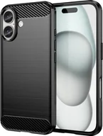 Akcesoria do smartwatchy - Hurtel Etui silikonowe Carbon Case do iPhone 16 Plus - czarne - miniaturka - grafika 1