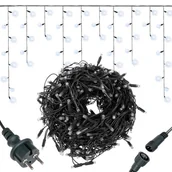 Oświetlenie świąteczne - Kurtyna świetlna 500 led girlanda, lampki sople zimny biały + zimny biały flash 513W - miniaturka - grafika 1