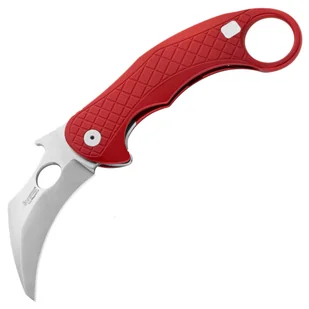 Nóż składany LionSteel L.E.One Karambit Red Aluminium, Stone Washed MagnaCut by Emerson Design (LE1 A RS) - Noże - miniaturka - grafika 1