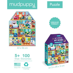 Puzzle podłogowe, Mudpuppy, Mój dom, 100 el. - Puzzle - miniaturka - grafika 1