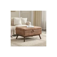 Ławy i stoliki kawowe - Wielofunkcyjny stolik kawowy w stylu Mid-Century Modern, ręcznie robiona ławka ze schowkiem, miejscem do przechowywania i mechanizmem zabezpieczającym - miniaturka - grafika 1