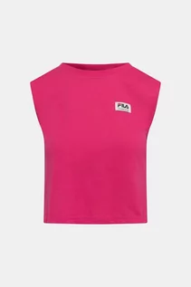 Bluzki damskie - FILA Crop top - Różowy ciemny - Kobieta - L (L) - grafika 1