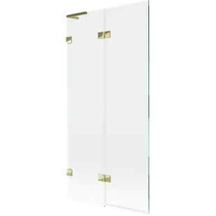 Mexen Lunar L parawan nawannowy 2-skrzydłowy lewy 90 x 150 cm, transparent, złoty - 897L-090-100-50-00-L - Parawany nawannowe - miniaturka - grafika 1