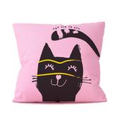 Kołdry i poduszki dla dzieci - Poduszka z kotem, różowa - miniaturka - grafika 1