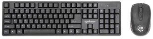 Manhattan 179492 klawiatura Dołączona myszka RF Wireless QWERTY Niemiecki Czarny - Myszki - miniaturka - grafika 1