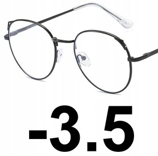 Okulary metal korekcyjne minusy kocie uszy -3.5 - Okulary korekcyjne, oprawki, szkła - miniaturka - grafika 1