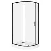 Kabiny prysznicowe - Novoterm Kabina prysznicowa asymetrczyna z brodzikiem lewa 100x80 Solid RPA BL Kerra - miniaturka - grafika 1