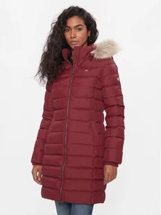 Tommy Jeans Kurtka puchowa Essential DW0DW09060 Bordowy Slim Fit - Kurtki damskie - miniaturka - grafika 1