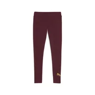 Spodnie sportowe damskie - Damskie legginsy ESS METALLIC PUMA Ruby Shimmer Metallic Gold Red - miniaturka - grafika 1