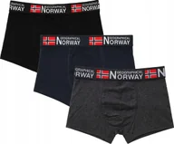 Majtki męskie - Męskie bokserki Geographical Norway 3-pak GN-05 czarny/granat/szary M - miniaturka - grafika 1