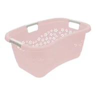 Kosze na bieliznę - Kosz na pranie Lasse z miękkimi uchwytami 50 l różowy keeeper - miniaturka - grafika 1