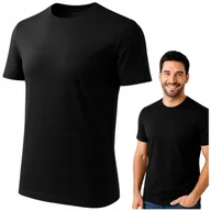 Koszulki męskie - KOSZULKA Męska T-shirt BAWEŁNA 100% Podkoszulek KRÓTKI RĘKAW CZARNA - miniaturka - grafika 1