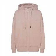 Bluzy damskie - BLUZA damska CAMPUS oversize dresowa ROZPINANA z KAPTUREM beżowa XL - miniaturka - grafika 1