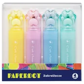 Zakreślacze - Paperdot, Zakreślacze, Różnokolorowe, Łapki, 4 Sztuki - miniaturka - grafika 1