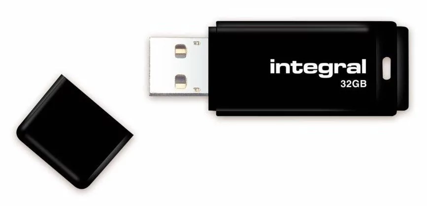 INTEGRAL INFD32GBBLK Integral pamięć USB 32GB Black, USB 2.0 with removable cap