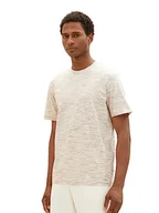 Koszulki męskie - TOM TAILOR Męski T-shirt w stylu spacedye, 32435-Vintage Beige Soft Spacedye, 3XL - miniaturka - grafika 1