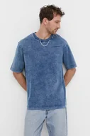 Koszulki męskie - G-Star Raw t-shirt bawełniany męski kolor niebieski wzorzysty - miniaturka - grafika 1