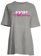 Piżamy damskie - Republic Of California Damska koszula nocna, Szary Melange, L - miniaturka - grafika 1