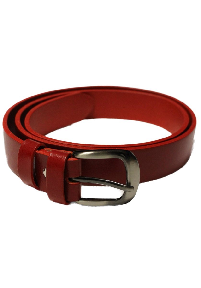 Pasek damski skórzany czerwony 85 cm