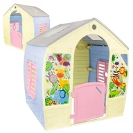 Place zabaw - Mochtoys Domek Ogrodowy Dla Dzieci Happy House Dom na Ogród Pastelowy Zwierzątka - miniaturka - grafika 1