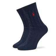 Skarpetki męskie - Skarpety Wysokie Męskie Polo Ralph Lauren 4,55955E+11 Granatowy - miniaturka - grafika 1