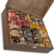 Zestawy upominkowe - Skrzynka prezentowa podziękowanie zestaw herbata, kawa, słodycze i świece - miniaturka - grafika 1